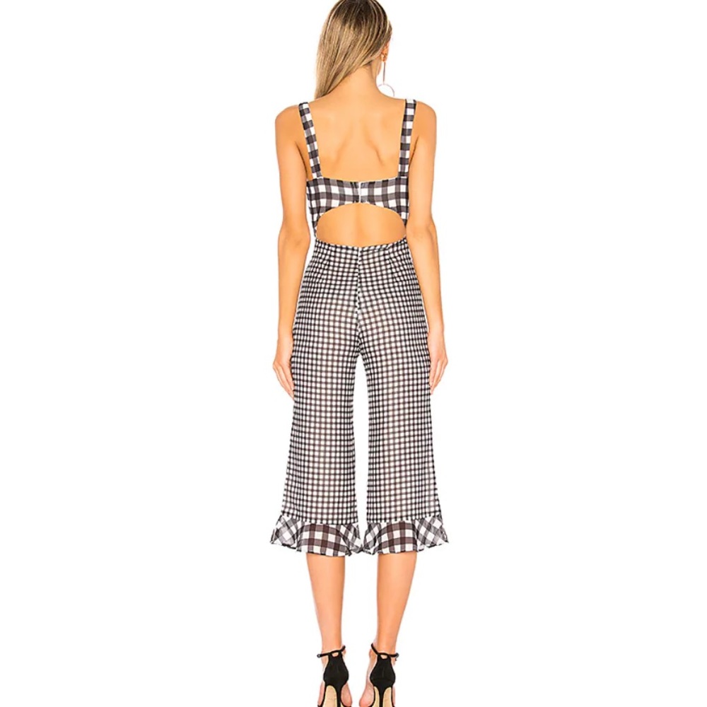 LPA Revolve Tie Front Jumpsuit in Mixed Gingham - Picture 3 of 7